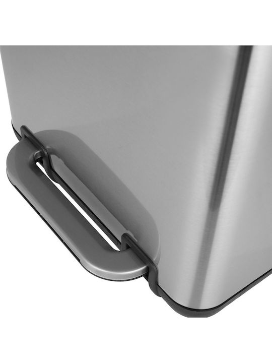 Estia Cubic Inox Bathroom Basket Soft Close 6lt Silver