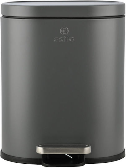 Ovoid 02-21443 Metallic Bathroom Bin Soft Close 6lt Gray