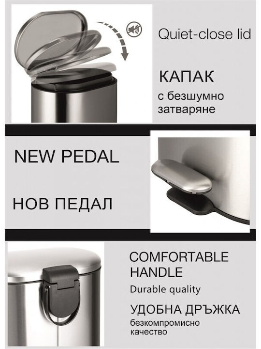 Inter Ceramic Metallisch Set aus Toilettenbürste und Mülleimer für das Badezimmer Schwarz