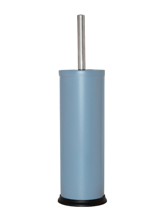 Estia Classic Metallic Bathroom Brush and Bin Set 5l Blue