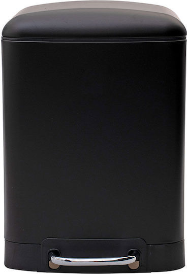 Estia Inox Perie pentru coșul de gunoi din baie Închidere lentă 6lt Black Matt