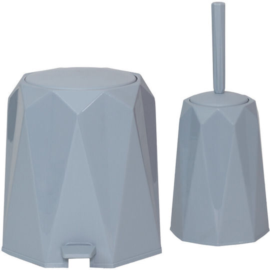 Viosarp Plastic Toilet Brush and Basket Set 5lt Beige