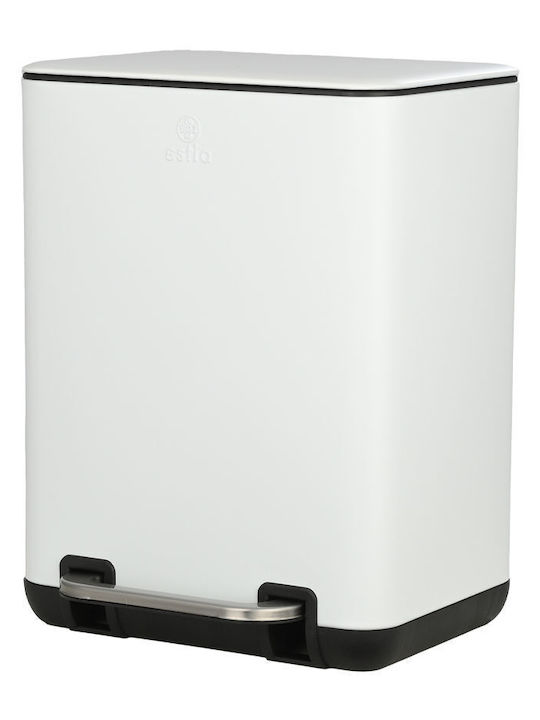 Estia Bathroom Trash Can Cubic Soft Close 6L White