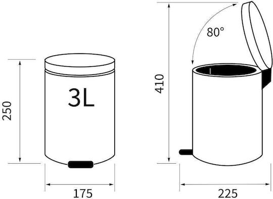 Geesa 362412404-110 Inox Perie de toaletă Închidere lentă 3lt Argintiu