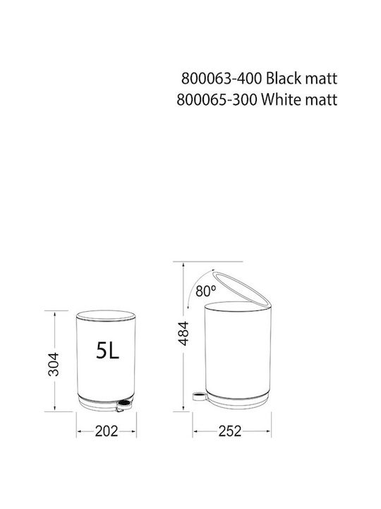 Geesa 800063-400 Metallic Bathroom Basket Soft Close 5lt Black