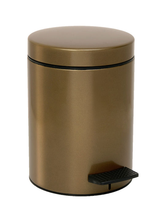 Pam & Co Metallic Bathroom Basket Soft Close 5lt Matt Light Bronze