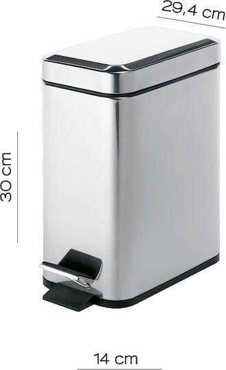 Gedy 2309-13 Metallisch Badezimmer Mülleimer 5Es Silber