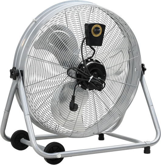 vidaXL Ανεμιστήρας Δαπέδου 60W Διαμέτρου 64cm Ασημί