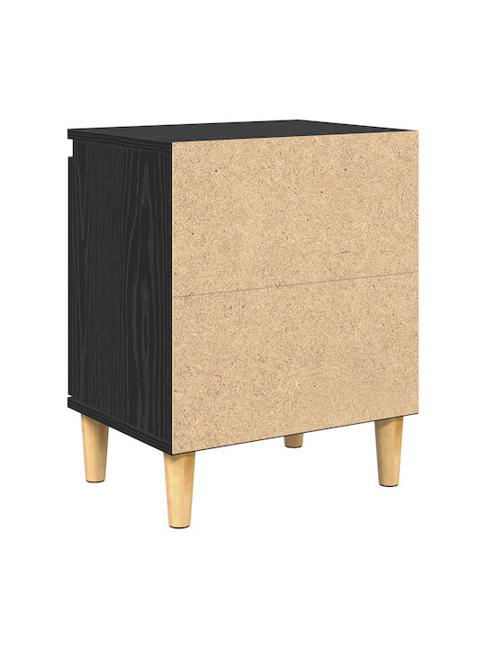 Κομοδίνο από Μασίφ Ξύλο Μαύρη δρυς 40x30x50cm