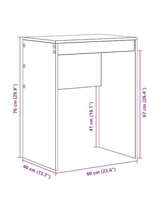 Schreibtisch Holz Black Oak 60x40x76cm