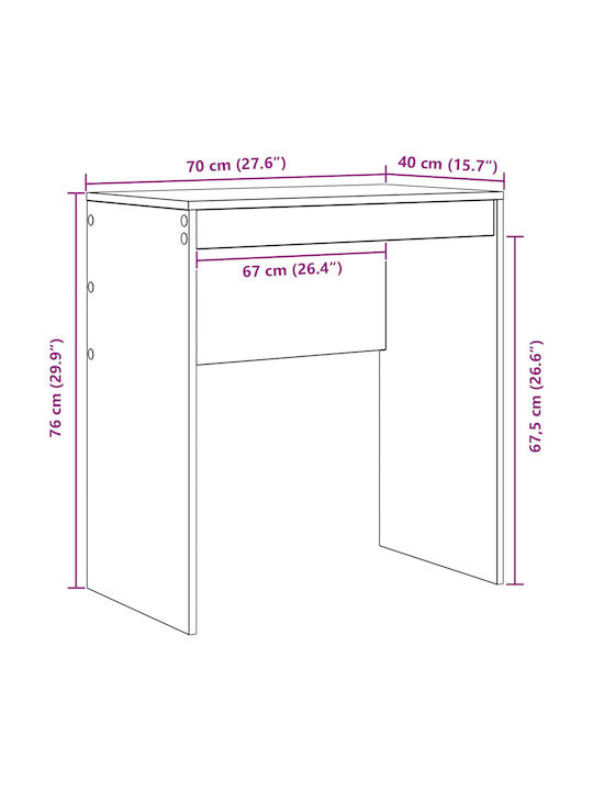 Бюро от Дърво Кария 70x40x76см