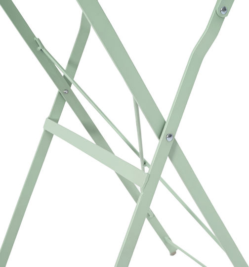 Sitting Room Outdoor Foldable Metal Table Light Mint 50x50x71cm