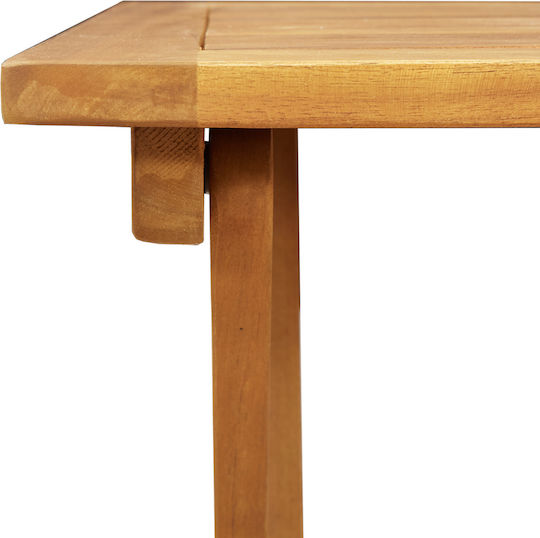 Outdoor Dinner Foldable Wood Table Natural 60x60x72cm