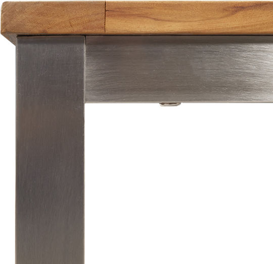 Masă De Exterior Din Teak Cu Ramă Metalică Maro 180x90x75cm