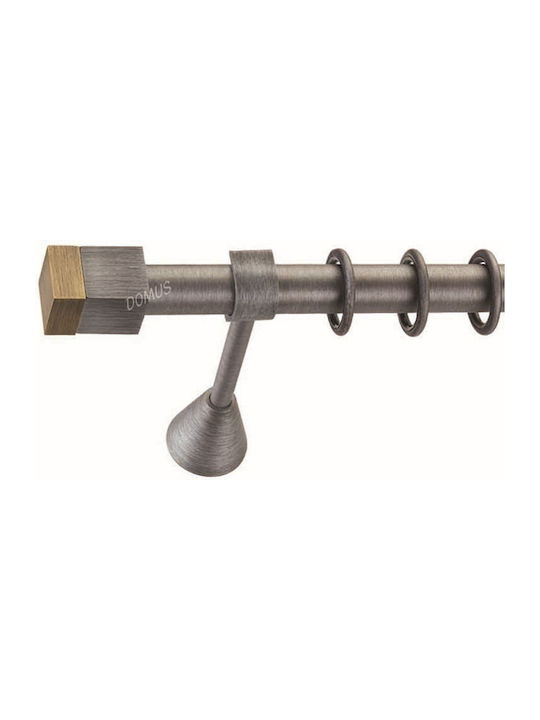 Enis by Domus Metallic Curtain Pole Montsa Double with Rail Φ25mm 160cm Charcoal