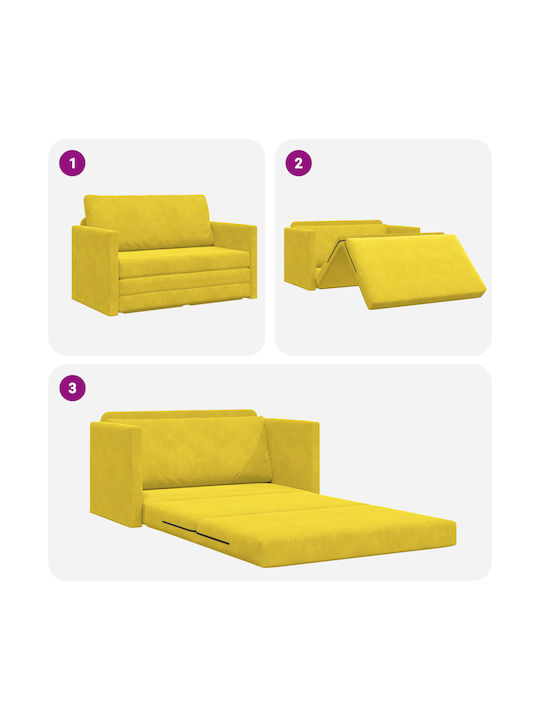 vidaXL Two-Seater Couch Bed Velvet Yellow 124x204x61 cm