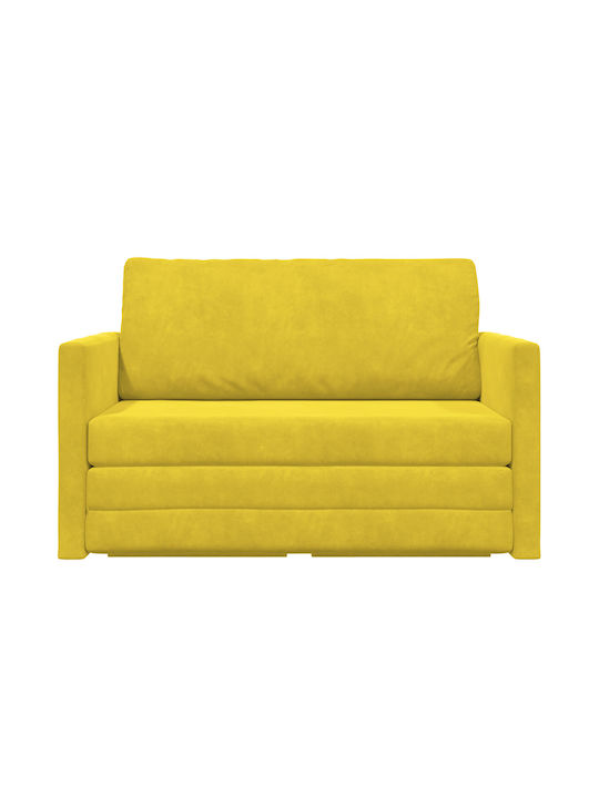 vidaXL Two-Seater Couch Bed Velvet Yellow 124x204x61 cm