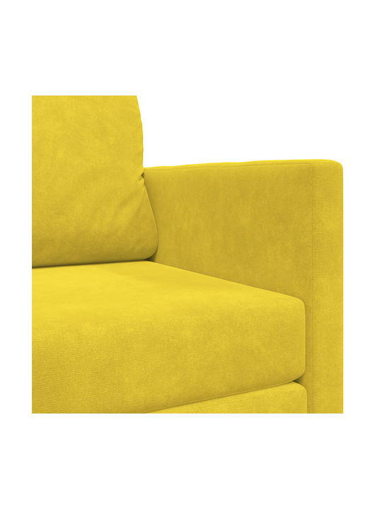 vidaXL Two-Seater Couch Bed Velvet Yellow 124x204x61 cm