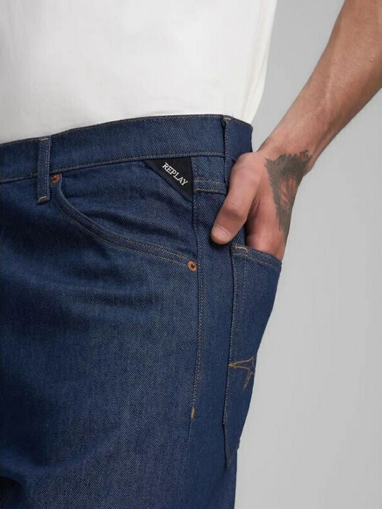 Ανδρικό Παντελόνι Τζιν με Slim Tapered Εφαρμογή Denim Blue