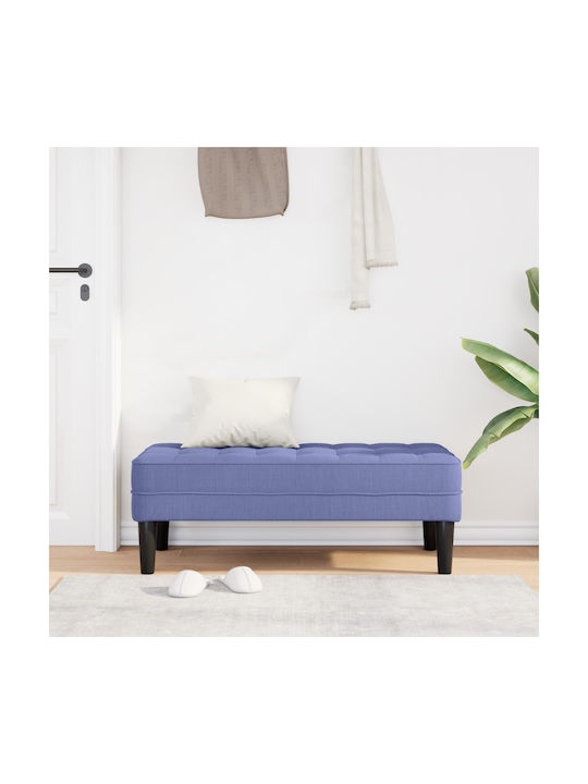 Taburet Tapițat cu Țesătură Albastră 113x57x39 cm