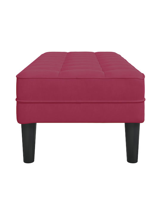 Stool For Living Room Upholstered with Fabric Red Wine 113x57x39cm