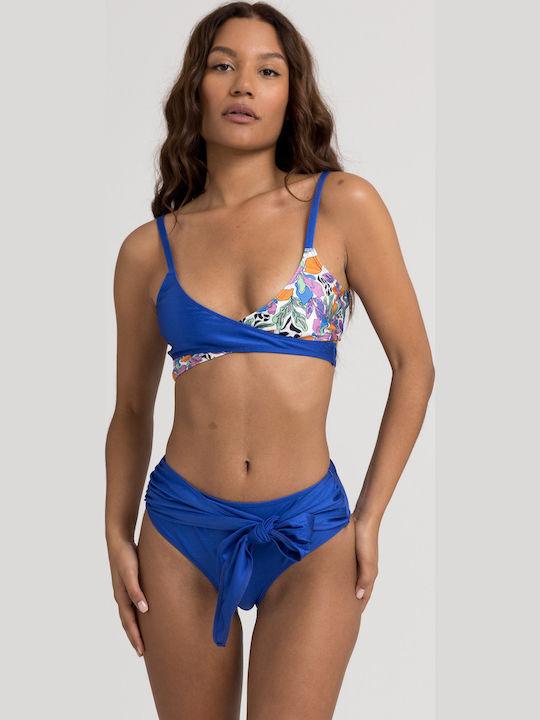 Bikini Set Top & Slip Bottom Blue Floral