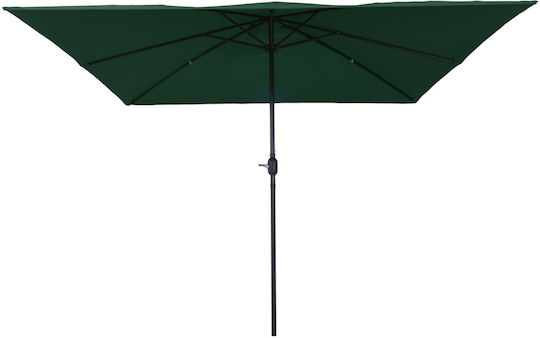 Garten- und Terrassen-Sonnenschirm Quadratischer Aluminium Grüne 2,95x2,45xHöhe 2,48 m
