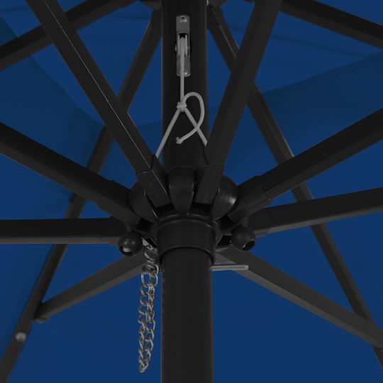 Umbrelă Pătrată Din Aluminiu Albastră 3x3xÎnălțime 2.49m