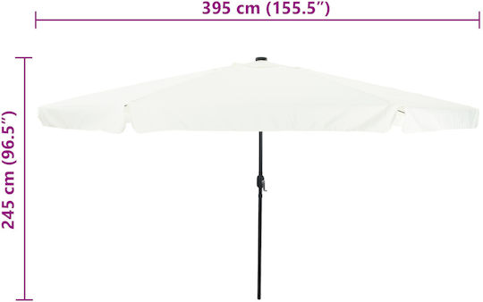 Garten- und Terrassen-Sonnenschirm Rundschreiben Aluminium Ecru F3.95xY2.49m