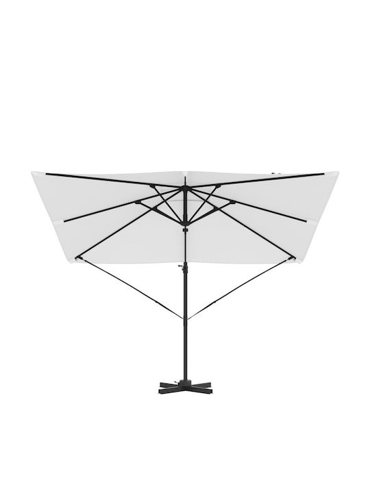 Hanging Square Aluminum Garden Parasol Beige 3x3xHeight 2.65m
