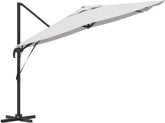 Umbrelă Suspendată Pătrată Din Aluminiu Bej 3x3xÎnălțime 2.65m