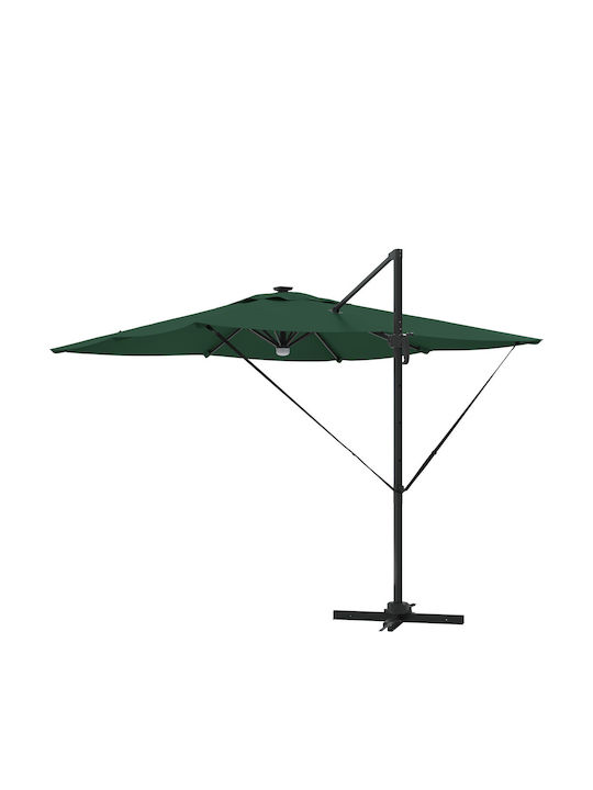 Umbrelă Suspendată Din Aluminiu Verde 2.86x2.85xÎnălțime 2.7m