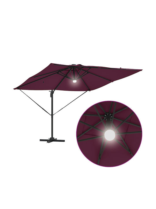 Umbrelă Suspendată Din Aluminiu Burgundy 2.86x2.85xÎnălțime 2.7m
