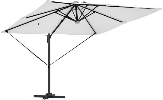 Hanging Circular Aluminum Ecru Parasol F2.86xH2.7m