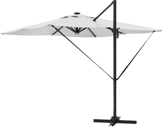 Hanging Circular Aluminum Ecru Parasol F2.86xH2.7m