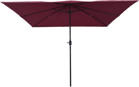 Square Aluminum Burgundy Garden & Terrace Parasol 3x3xHeight 2.48m