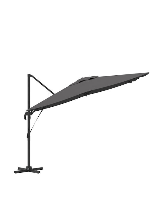 Hanging Aluminum Garden Parasol Grey 2.86x2.85xHeight 2.65m