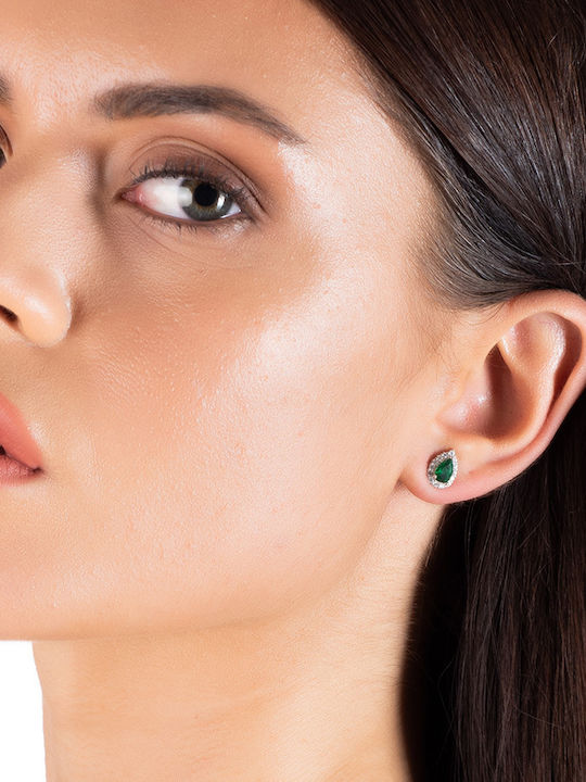 Oxzen Earrings made of Silver with Stones
