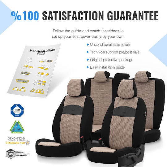 Auto Gs Car Cover Set 11pcs Leatherette Black