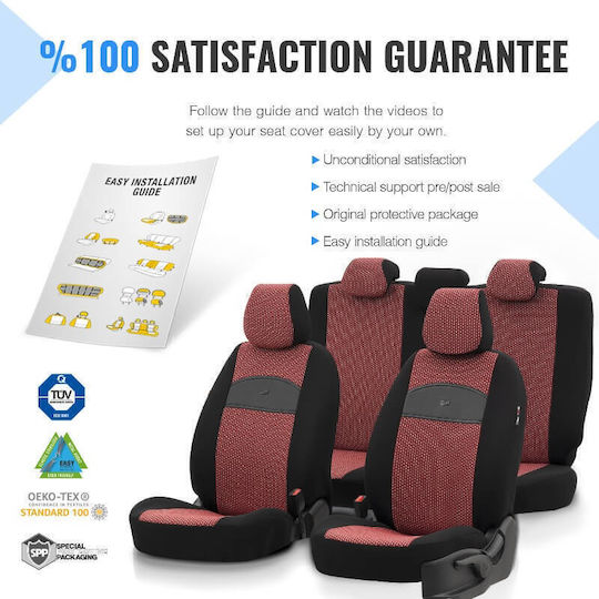 Auto Gs Car Cover Set 11pcs Leatherette Black
