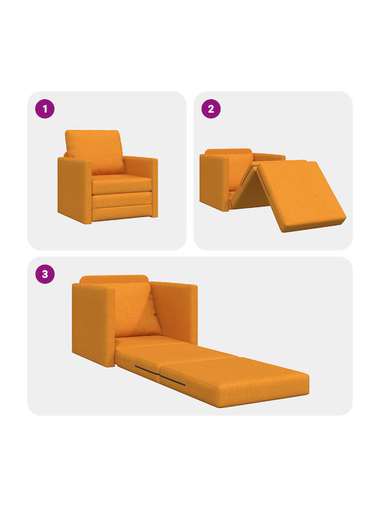 Armchair Bed Dark Yellow 74x77x81cm
