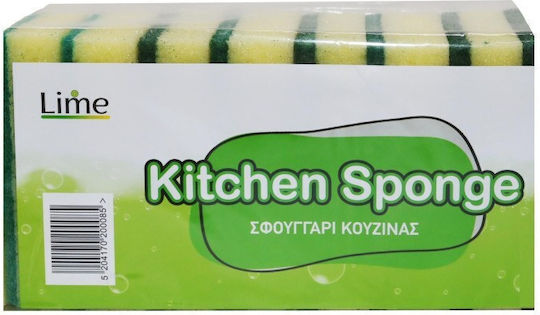 Lime Kitchen Sponge for Dishes Green 7pcs