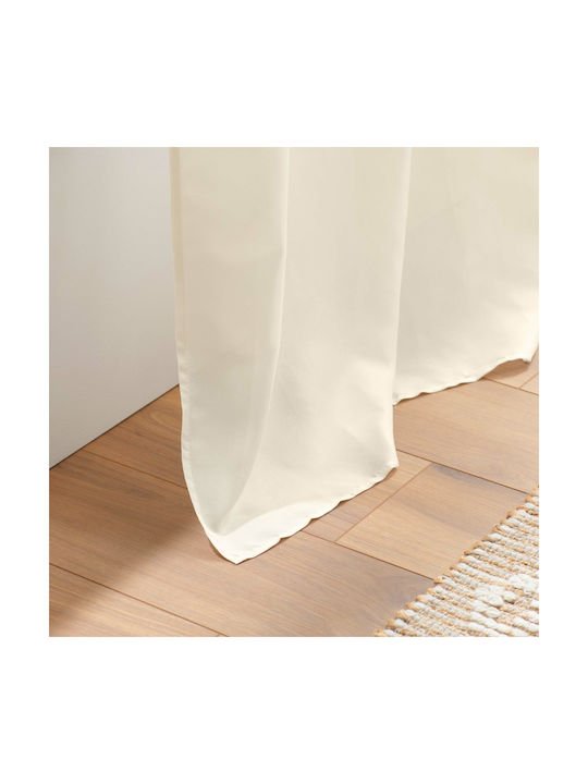 PanOikos Κουρτίνα με Τρουκς Livia Εκρού 140x260εκ.