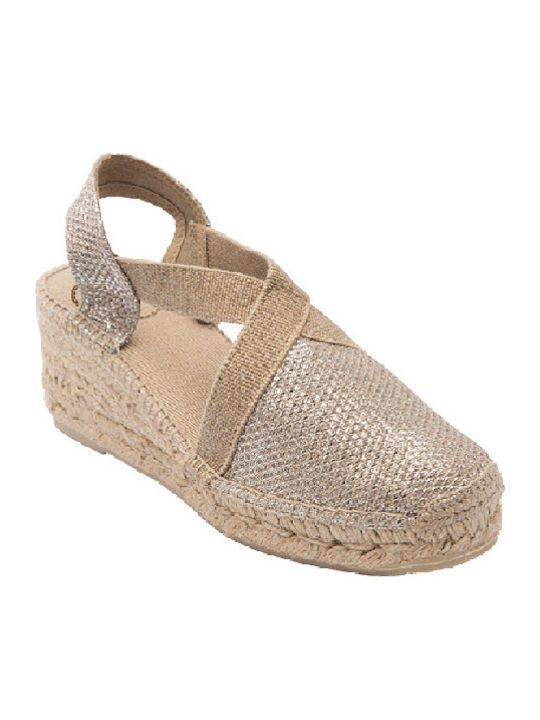 Women's Platform Espadrilles Gold