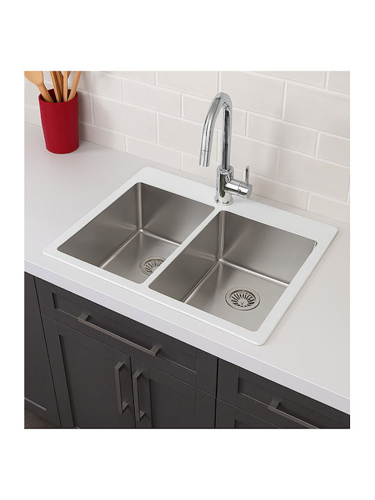 Asil AS 390 Υποκαθήμενος Νεροχύτης Inox Σατινέ Μ75xΠ50.5cm Ασημί