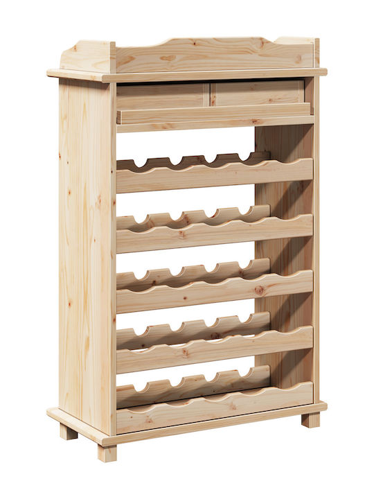 Vidaxl Wine Rack 90x60x30cm Solid Pine Wood 1 Piece Brown