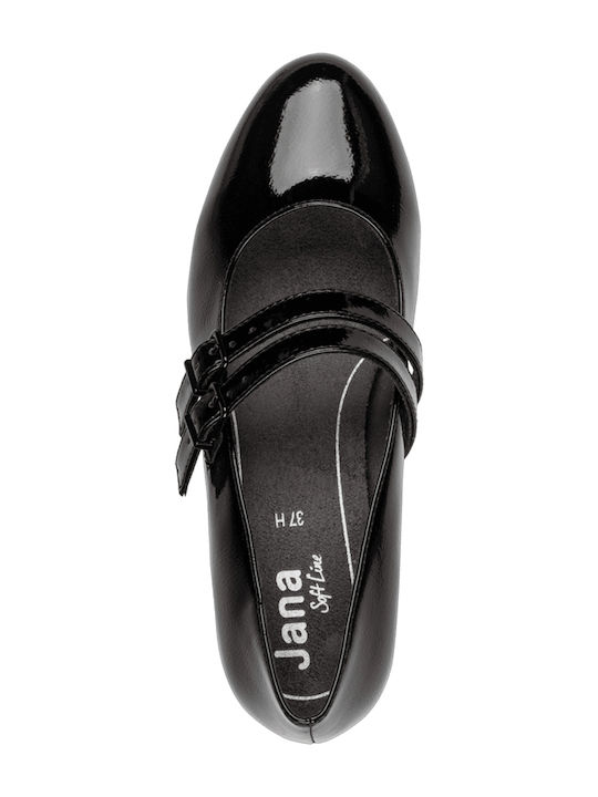 Anatomic Patent Leather Black Heels with Strap