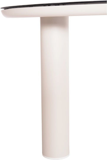 Dosun Rund Esstisch mit Glober Oberfläche Beige 120x120x74cm
