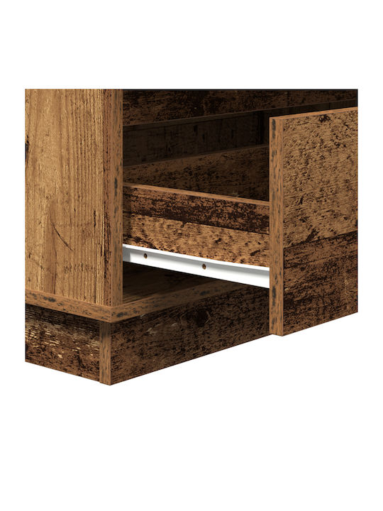 Chest of Drawers of Solid Wood Coffee 71x34.5x75cm