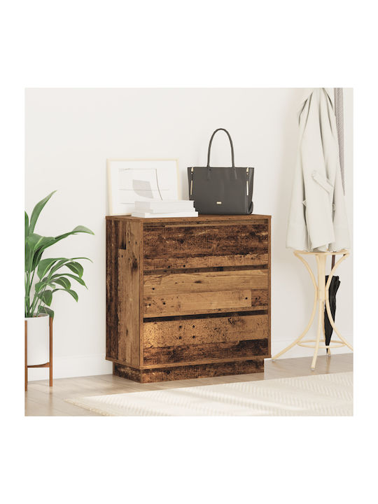 Chest of Drawers of Solid Wood Coffee 71x34.5x75cm